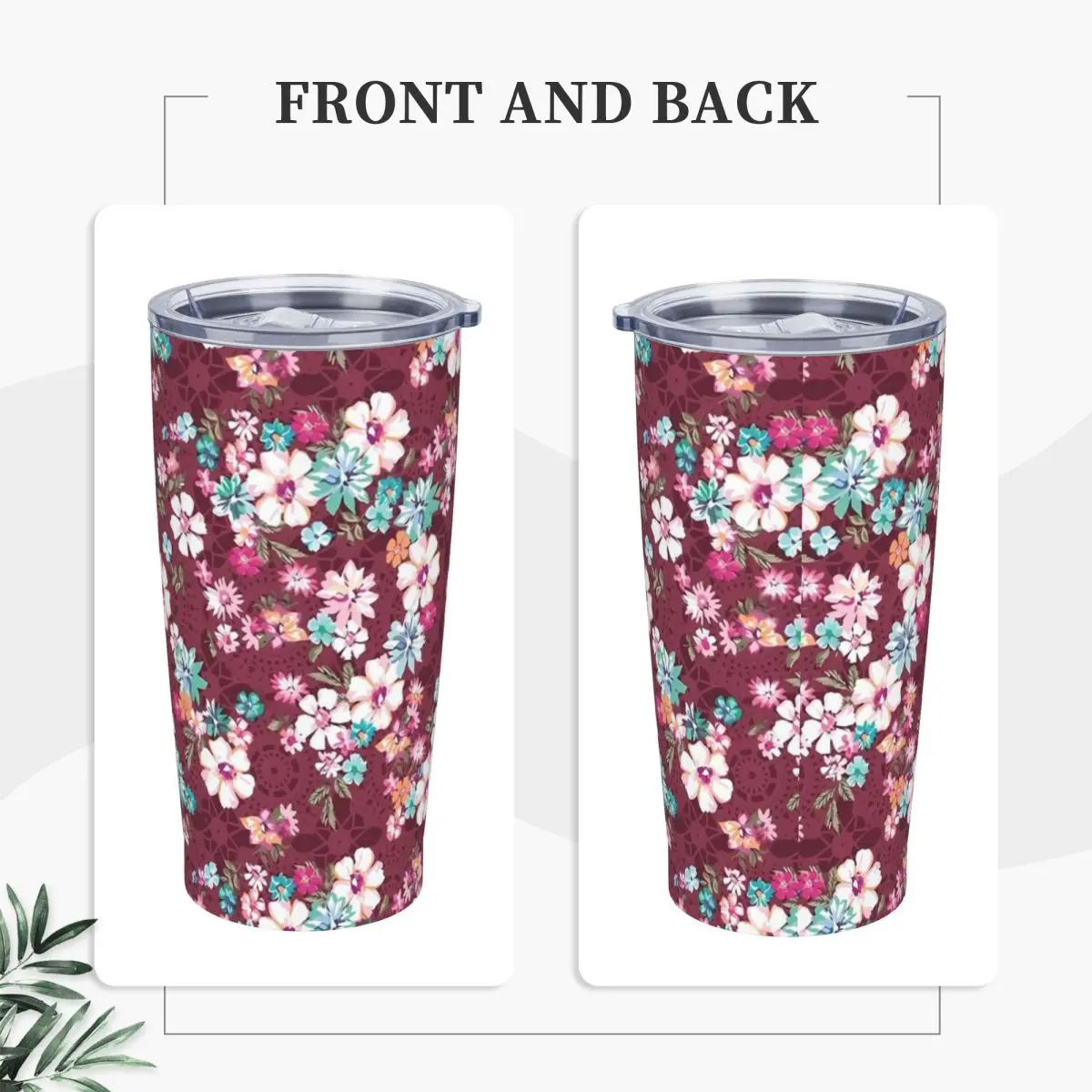 Кружка из нержавеющей стали с цветочным принтом потрясающие кружки для