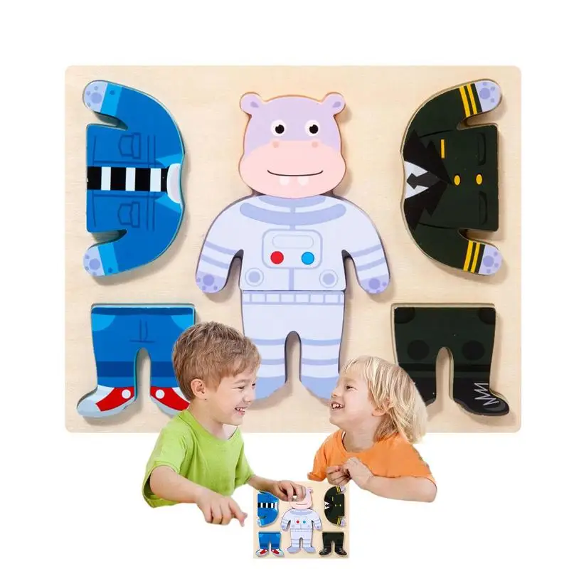 

Animal Puzzles For Kids Montessori Dressing Game Jigsaw Puzzles Montessori Fine Motor Toys Wooden Educational Toys Toddler