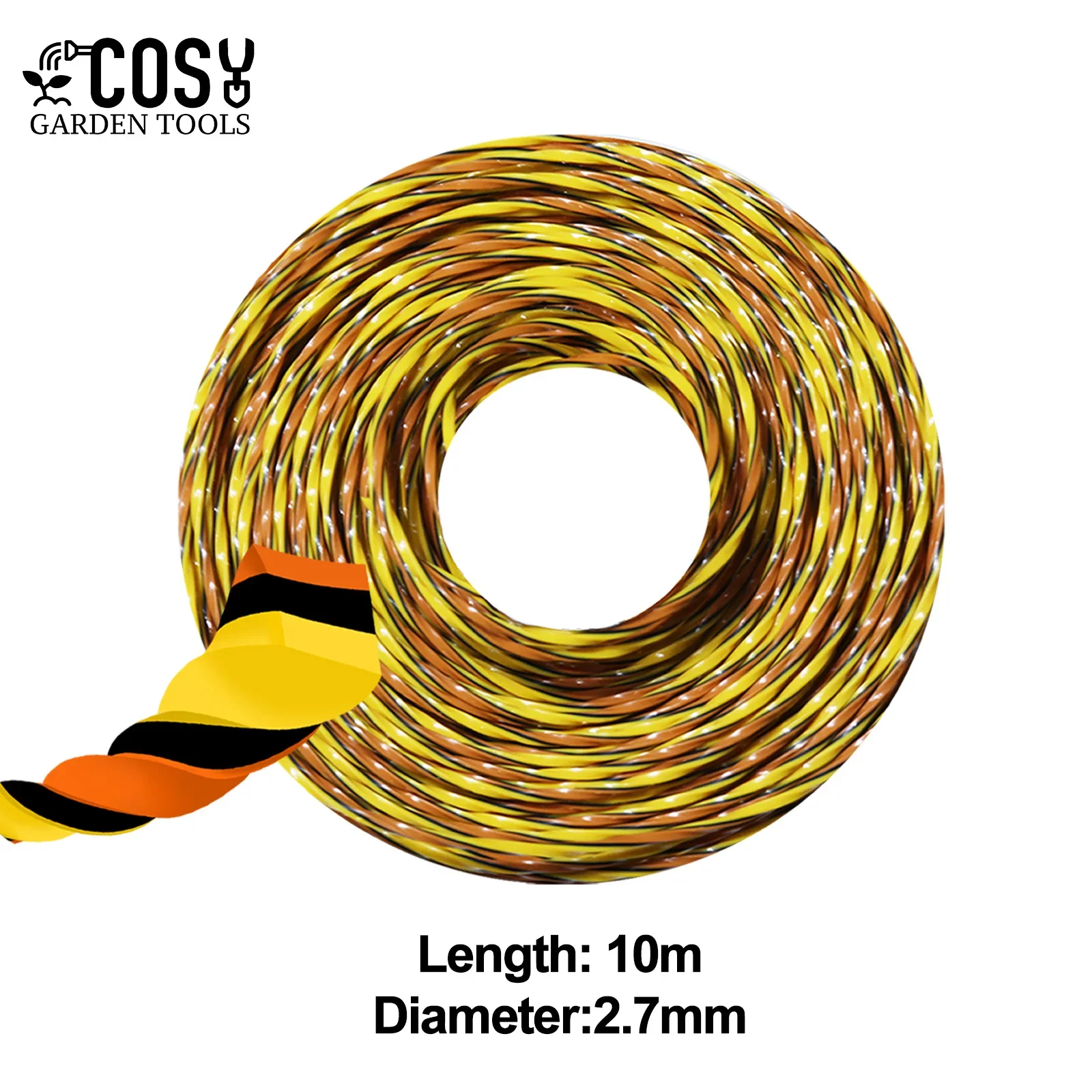 

COSY GARDEN TOOLS Триммерная нить трехцветная 1,6/2,0/2,4/2,7 мм * 15 м