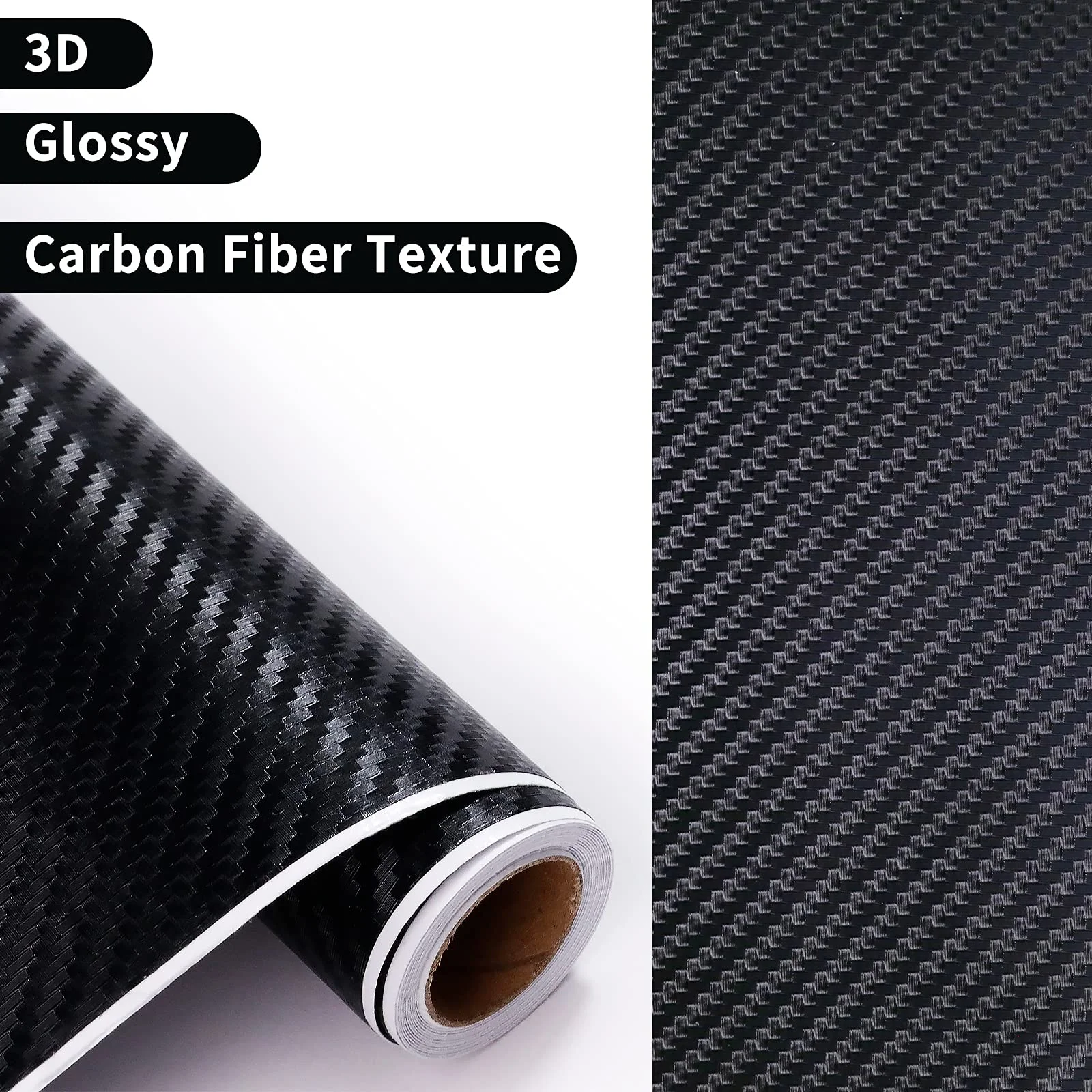 

45cm*152cm Autmotive 3D Black Carbon Fibre Vinyl Wrap Protector Film Waterproof Roll Tape Wrap Sticker For Car Motocycle DIY