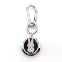 30mm miffys keychain kawaii openable essential oil diffuser aromatherapy necklace pendant jewelry pattern keychain pendant