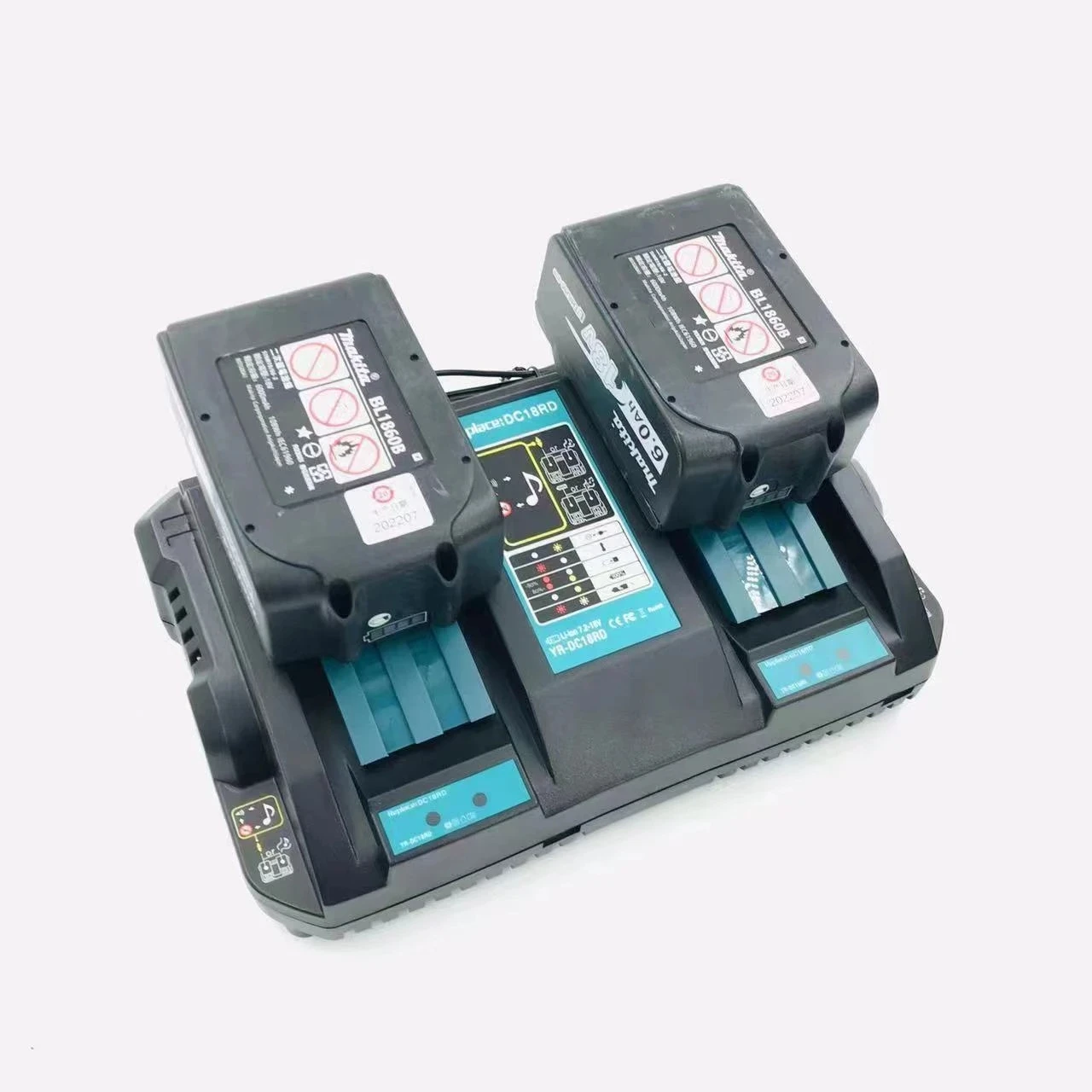 

2 In 1 DC18RD Dual Li-Ion Battery Charger Replacement 4A 6A For Makita 14.4V 18V BL1830 Bl1430 BL1845/1850 DC18RC DC18RA Tools