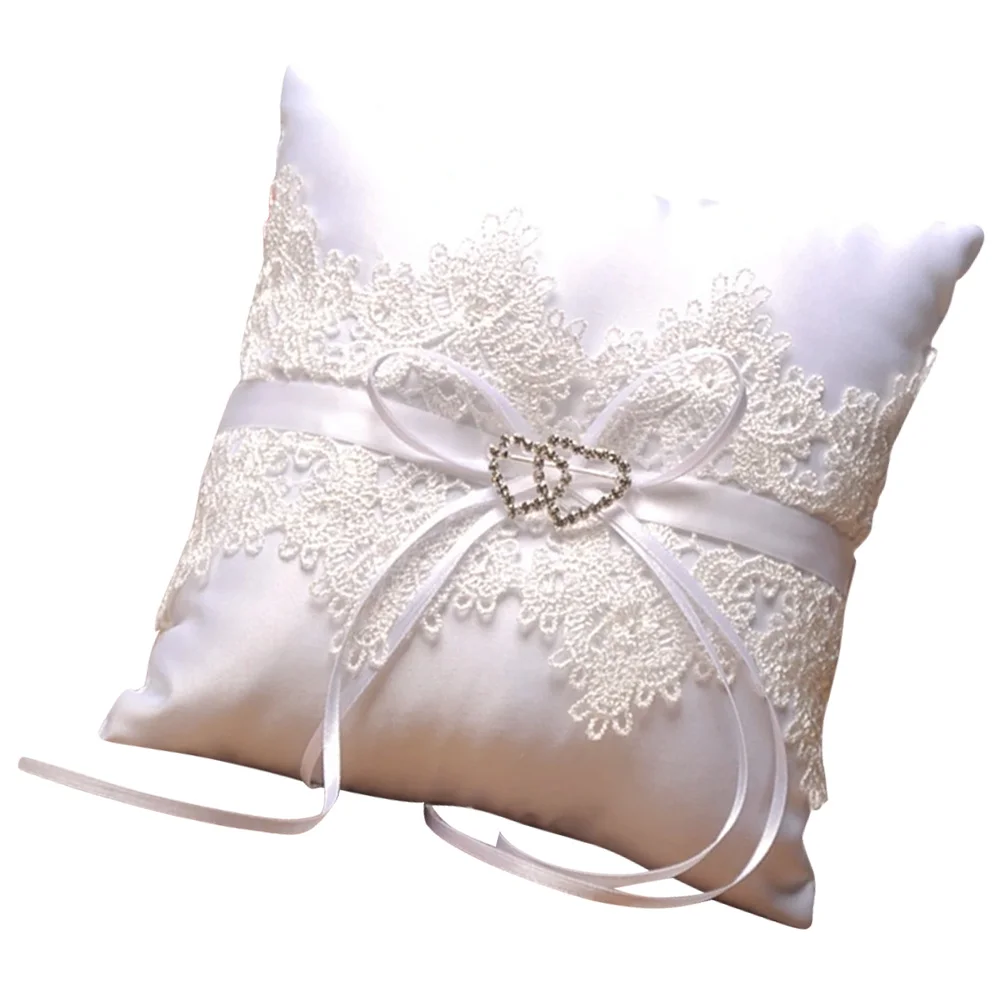 

Ring Pillow Wedding Bearer Pillows Cushion Bridal Holder Coin Mini Bowknot Engagement Ribbon Heart Decoration Box Display