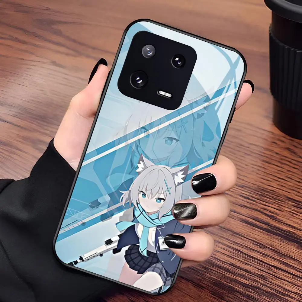Фото Чехол для телефона Blue Archive Girl S-Shiroko Arona для Xiaomi 17 15 14 13 12 Mi 11 X T Ultra Pro Lite 5G, черный, стеклянный №2