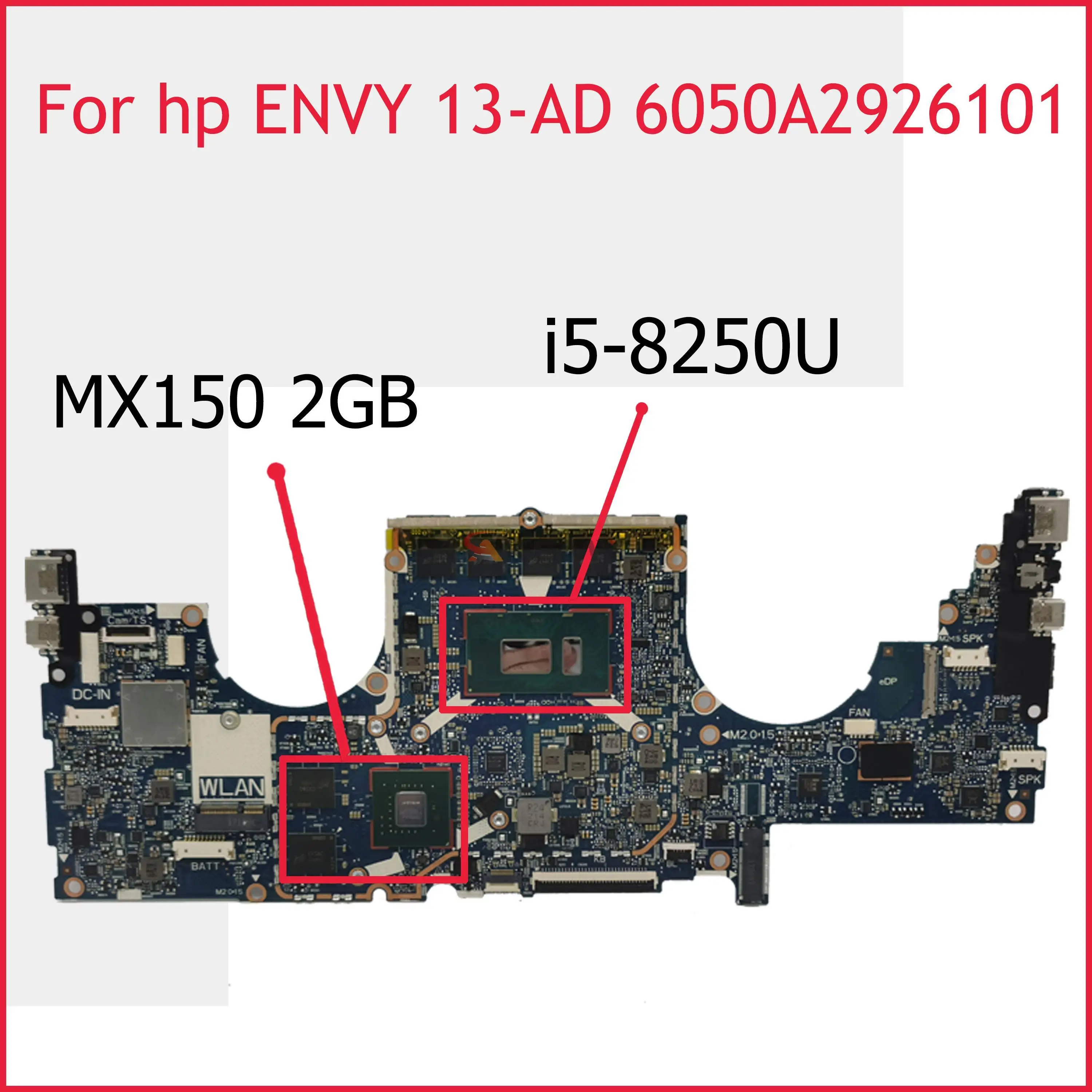 

Akemy For HP 13-AD Laptop motherboard 939650-001 6050A2926101-MB-A01 MX150 2GB i5-8250U 8GB RAM Fully tested and works perfectly