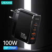 USAMS 100W GaN Charger QC3 0 SCP FCP AFC Quick Charge Portable Phone Charger For Apple MacBook Huawei Phone Laptop Tablet