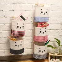 useful plaid space saving clothes placing hanging storage pouch for women wall hanging bag hanging storage pouch