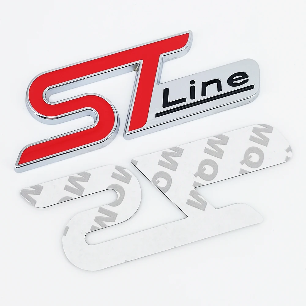 

3D металлическая наклейка с логотипом ST Line, передняя решетка, эмблема, задние наклейки на багажник, значок для Ford Puma Mondeo Focus Kuga MK3 4 5, автомобильные аксессуары
