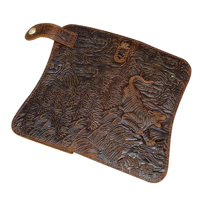 2022 Dragon Pattern Wallet For Men Luxury Wallet Genuine Leather Coin Purses Men Tiger Pattern Card Wallet New Men Clutch Bags