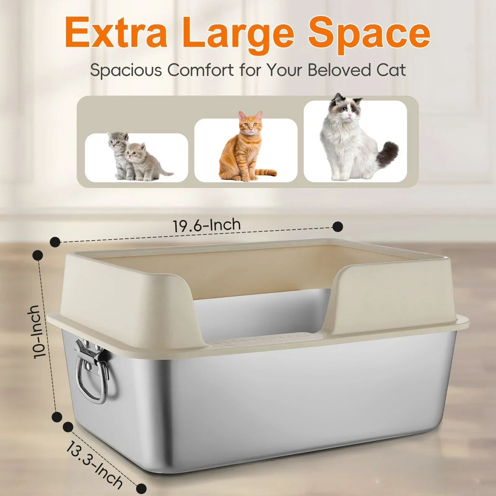 Коробка для кошек из нержавеющей стали металлическая сковорода полузакрытая