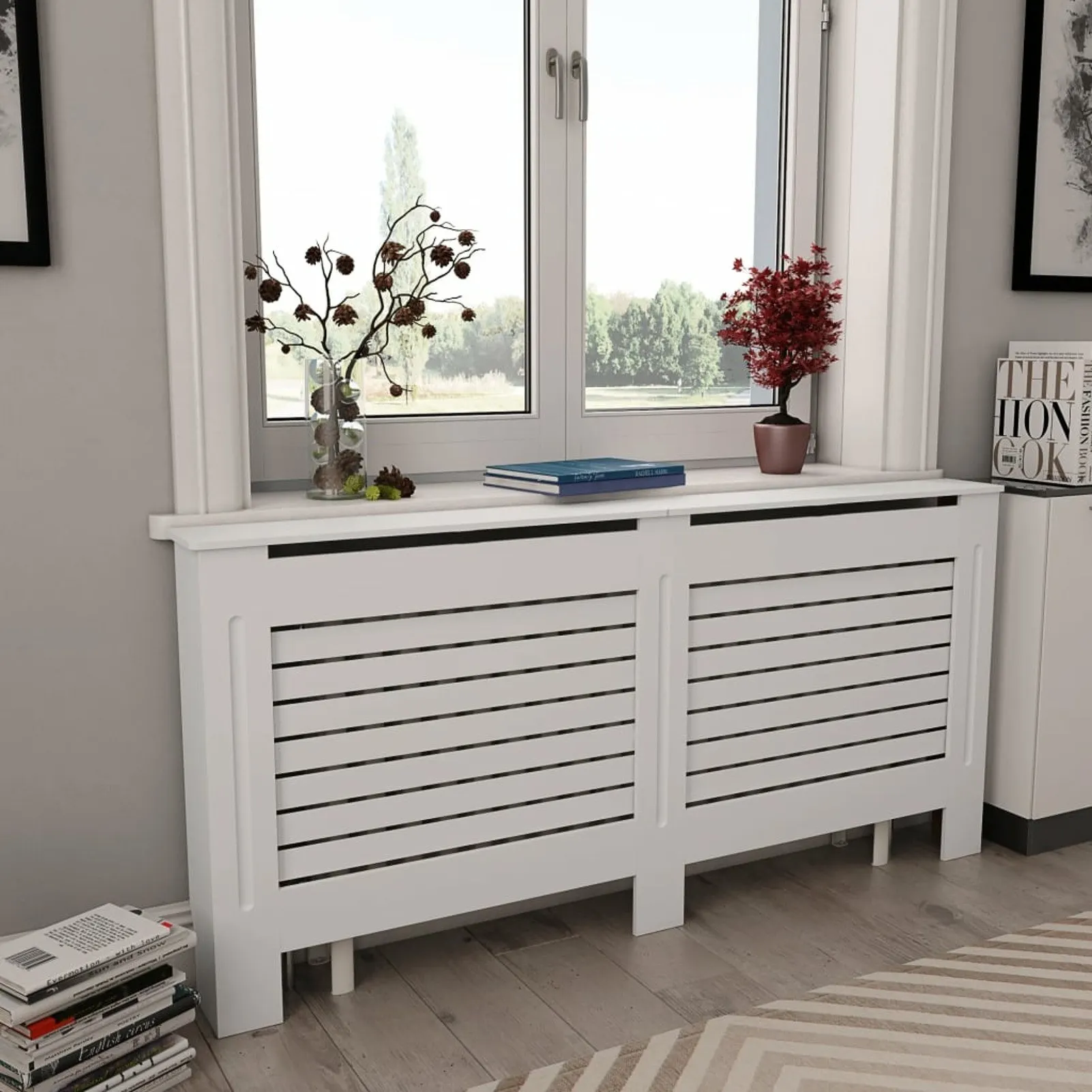 

Radiator Cover White 67.7"x7.5"x32.1" MDF