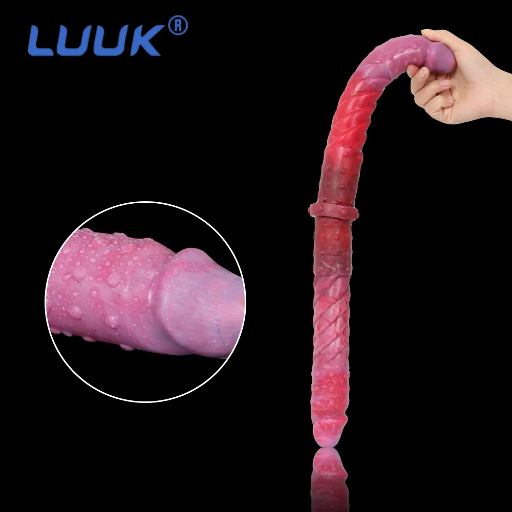 Сверхдлинный двухсторонний Пенис с резьбой 53 см и большими частицами для