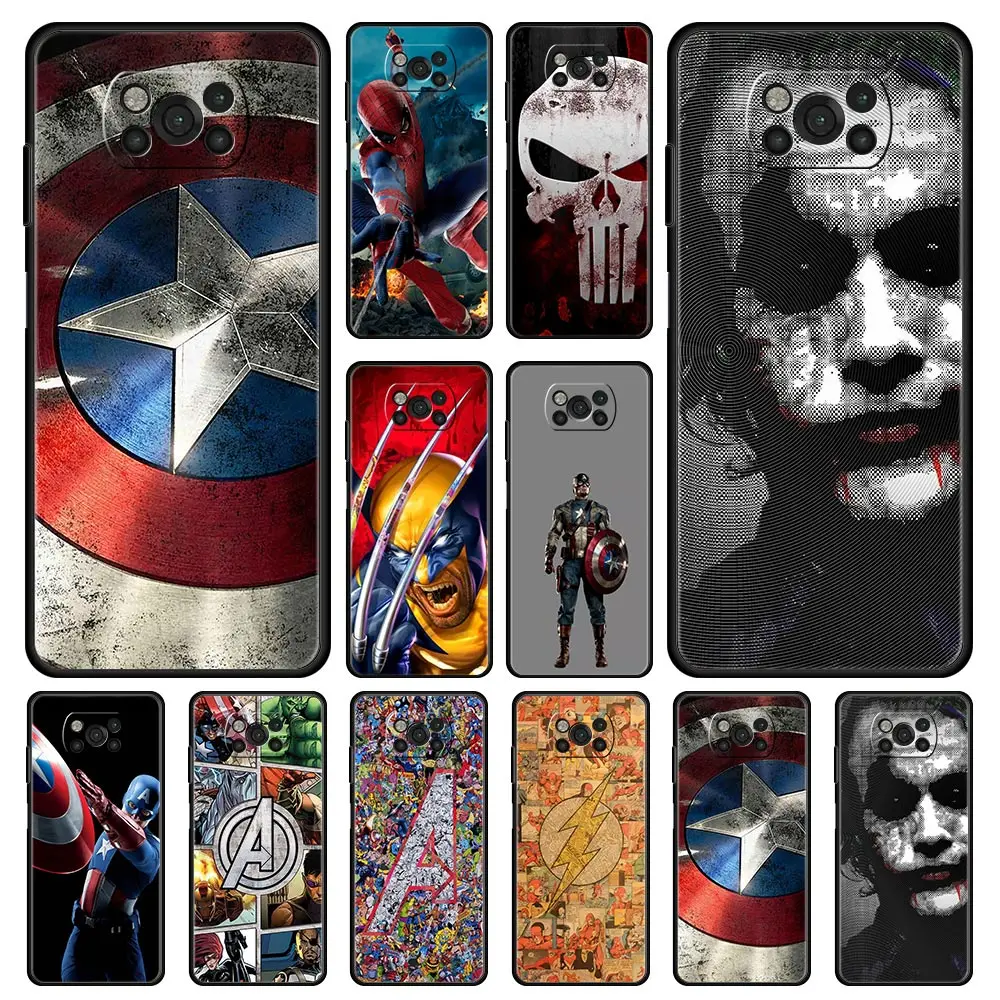 

Cover Case for Xiaomi 11 11T 10 10T 9 9T Lite Note 10 Poco X3 NEC X4 M3 M4 F2 F3 Pro 5G Avengers Captain America spiderman