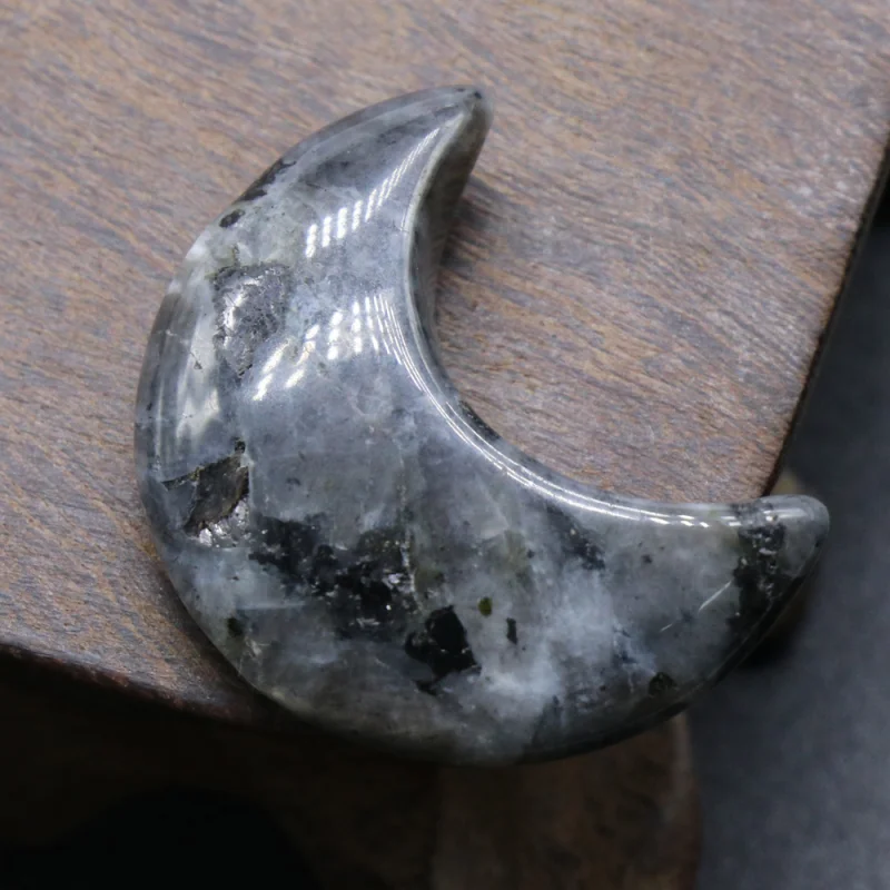 Статуя в форме Луны 30 мм натуральный хрустальный камень цветной талисман лечение