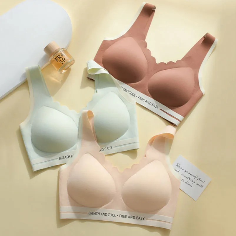 Бесшовный женский бюстгальтер с волнистыми краями