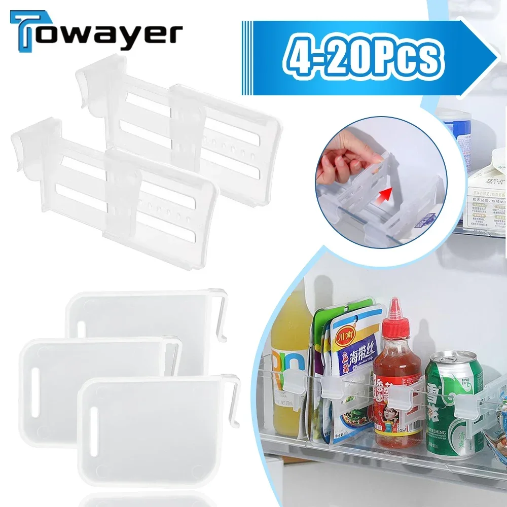 

Refrigerator Storage Partition Board Retractable Plastic Divider Home Storage Splint Kitchen Fridge Bottle Can Organizer Shelf