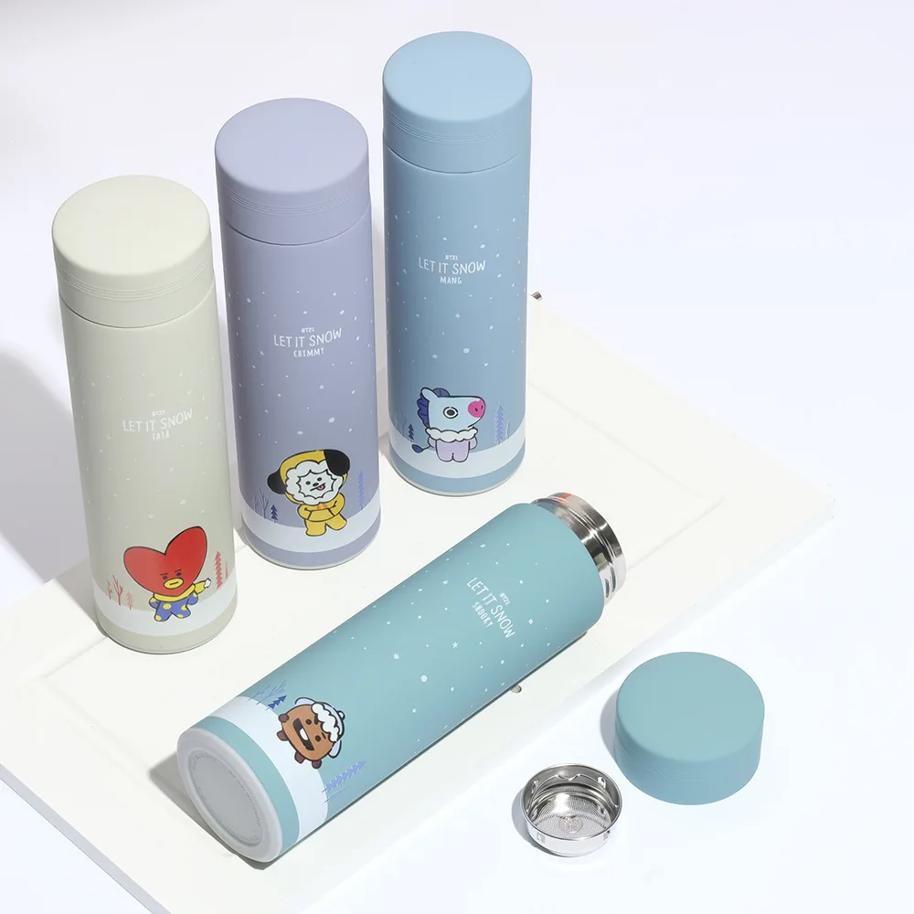 Kawaii BT21 Water Cup Insulation Cup Creative Cute Anime Cartoon Stainless Steel Cup The Best Holiday Birthday Gift