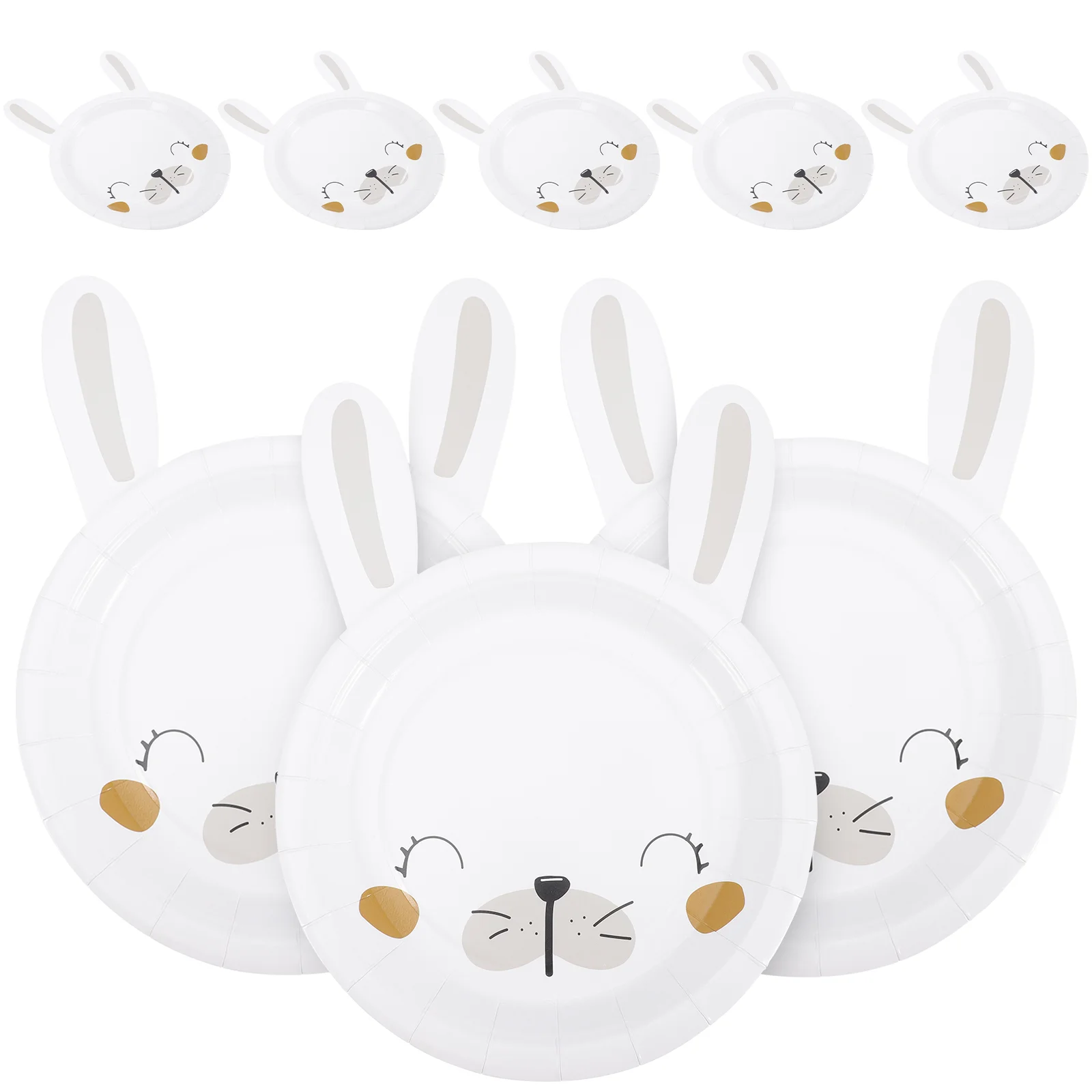 

20 Pcs Disposable Cutlery Rabbit Paper Plate Party Supplies Bunny Decor Plates Easter Birthday Baby