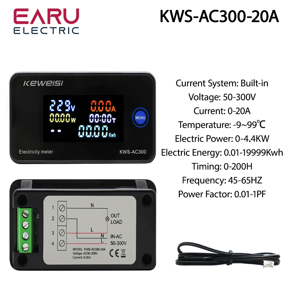 

Цифровой электроэнергетический счетчик EARUELECTRIC KWS-AC301