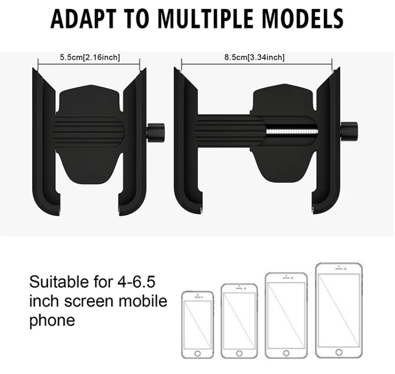 

Metal New Bicycle Phone Holder 6.5 inches Aluminum Alloy Anti-slip Bracket 360 Rotation GPS Support Bracket bicycle Accessories