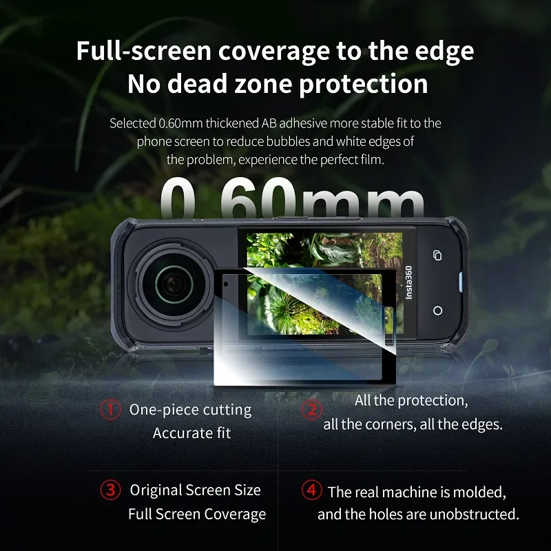 2 комплекта закаленной пленки для Insta360 X4 пленка высокой четкости защитная от