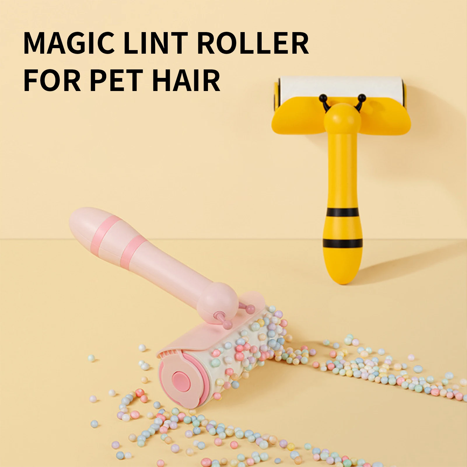 

Липкий ролик для катышков, инструмент для удаления кошачьей шерсти и меха, многоразовый роликовый стикер для удаления шерсти домашних живо...