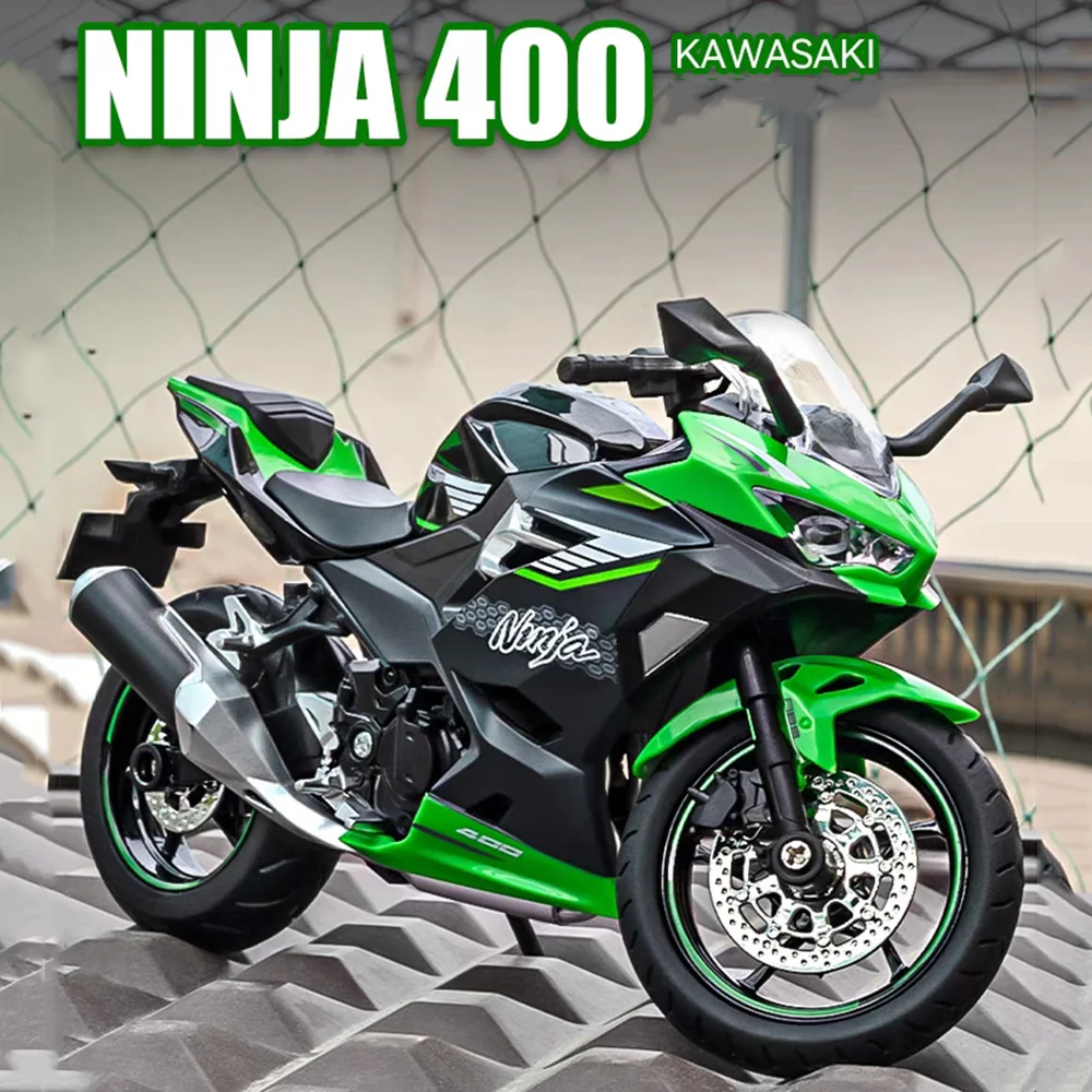 Модель Мотоцикла Kawasaki Ninja Масштаб 1/12 Литая Под Давлением Игрушка Со Светом И