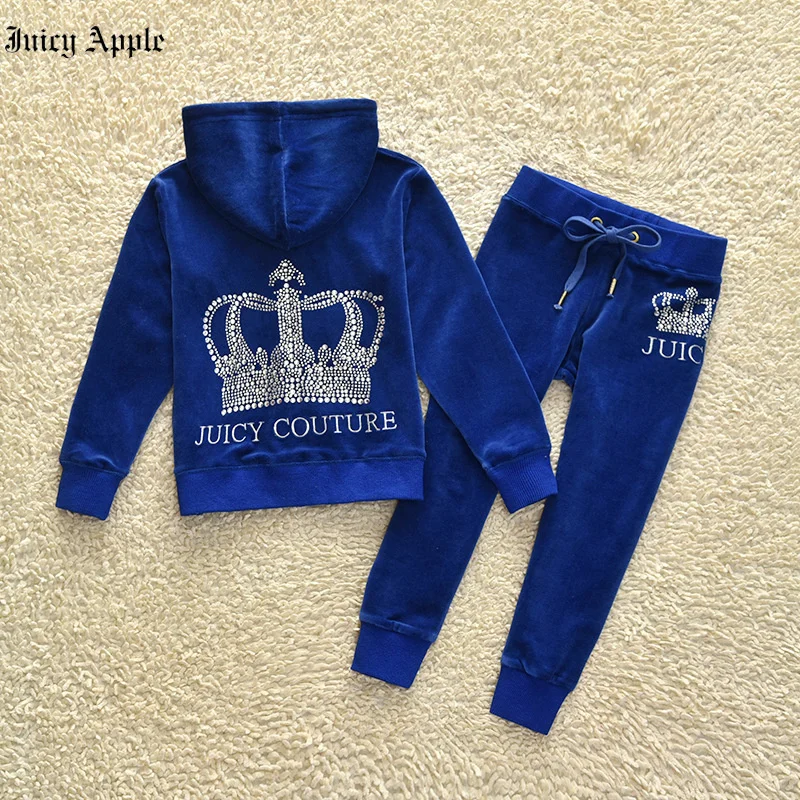 Juicy Apple Tracksuit Children's Clothing Suit Spring Autumn Sweatshirt Hooded Top + Pants Sport Two Piece Set Boys Girls Outfit enlarge