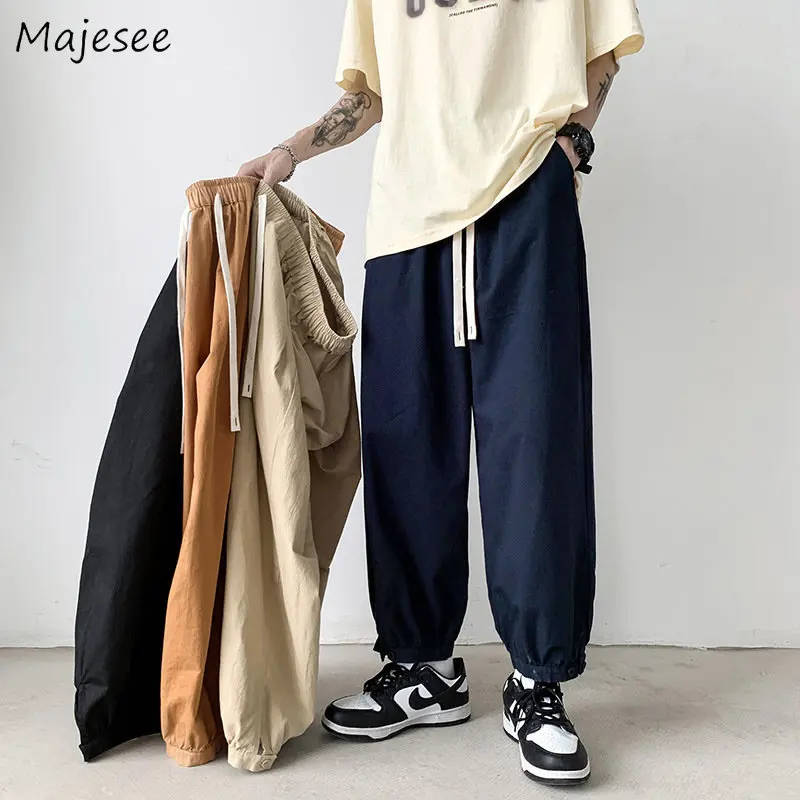 

Harem Pants Men Solid Trousers Casual Pantalones Summer Breathable Cozy Fashion High Street thin All-match Teens Chic Handsome