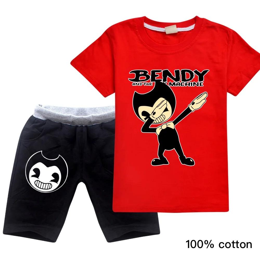 

Summer Children Clothes Bendy and The Ink Machineing Sports suit For Baby Girl Boy Tshirts 2Piece Set Kids Baby Toddler Clothing