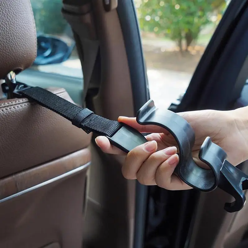 

2 шт. крючок на заднее сиденье автомобиля, многофункциональный полезный подвесной крючок на подголовник заднего сиденья, держатель зонта, крючок на спинку сиденья Органайзер