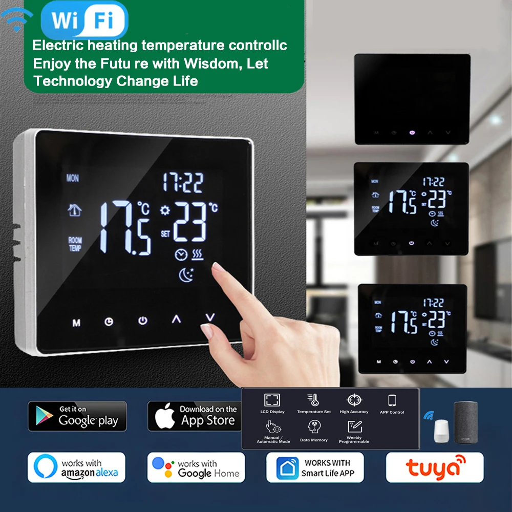 

Tuya WiFi Smart Thermostat Electric Floor Heating Water/Gas Boiler Temperature Remote Controller Support Google Home Alexa Home