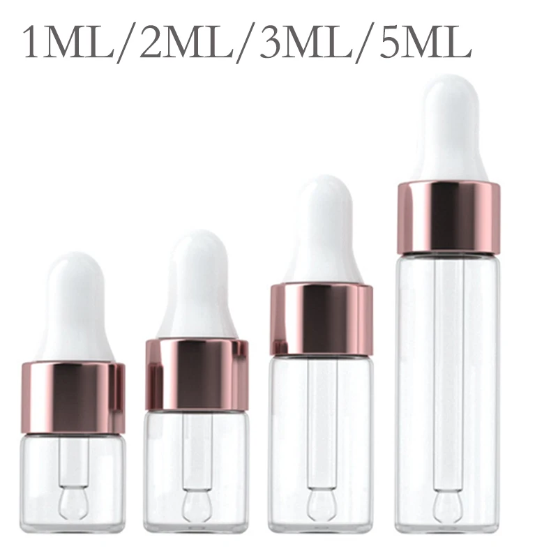 Glass Vials Dropper Refillable Clear