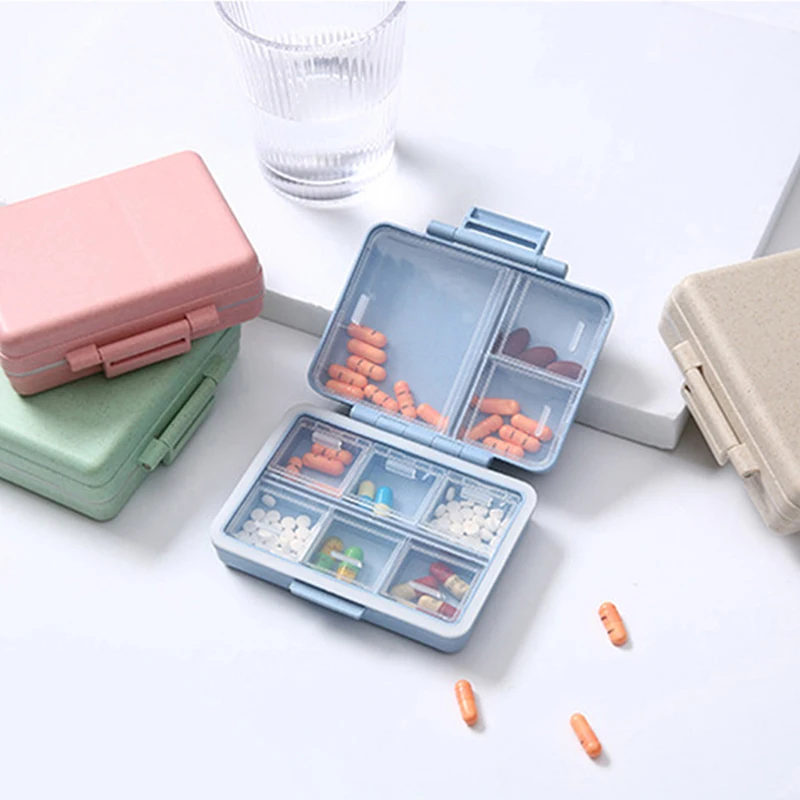 

1 шт., влагостойкий мини-контейнер для таблеток, с 9 отделениями