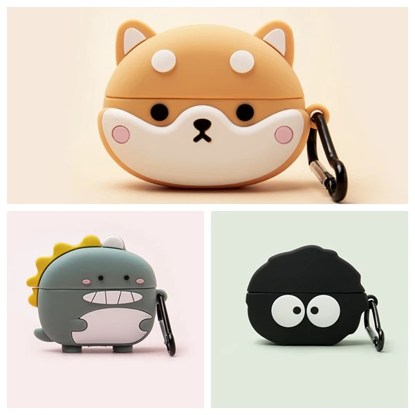 

Cartoon Dogs For Baseus Bowie E3 Case Funny dinosaur Protection Silicone Case for Baseus E3 Headphone case