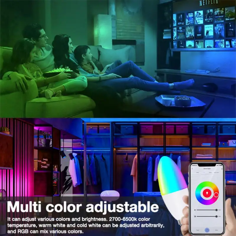 Умсветильник лампа Zigbee с Wi-Fi E14 RGB + C W 5W | Электроника