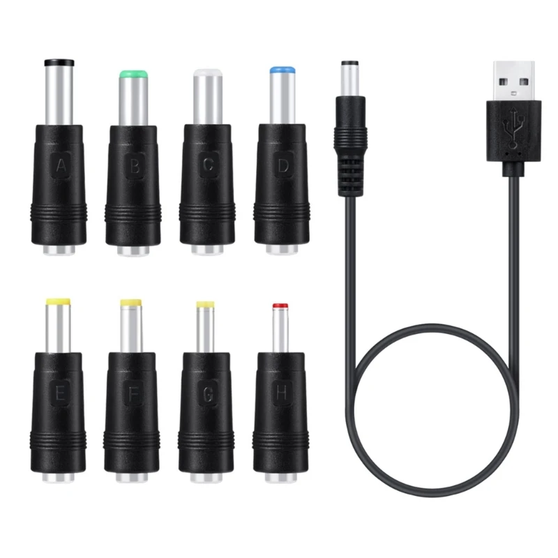 

USB Boost 5V to 12V USB Step Up Converter Cable with 8PCS Plugs Power Supply Chargers WiFi Router Model Converter Dropship