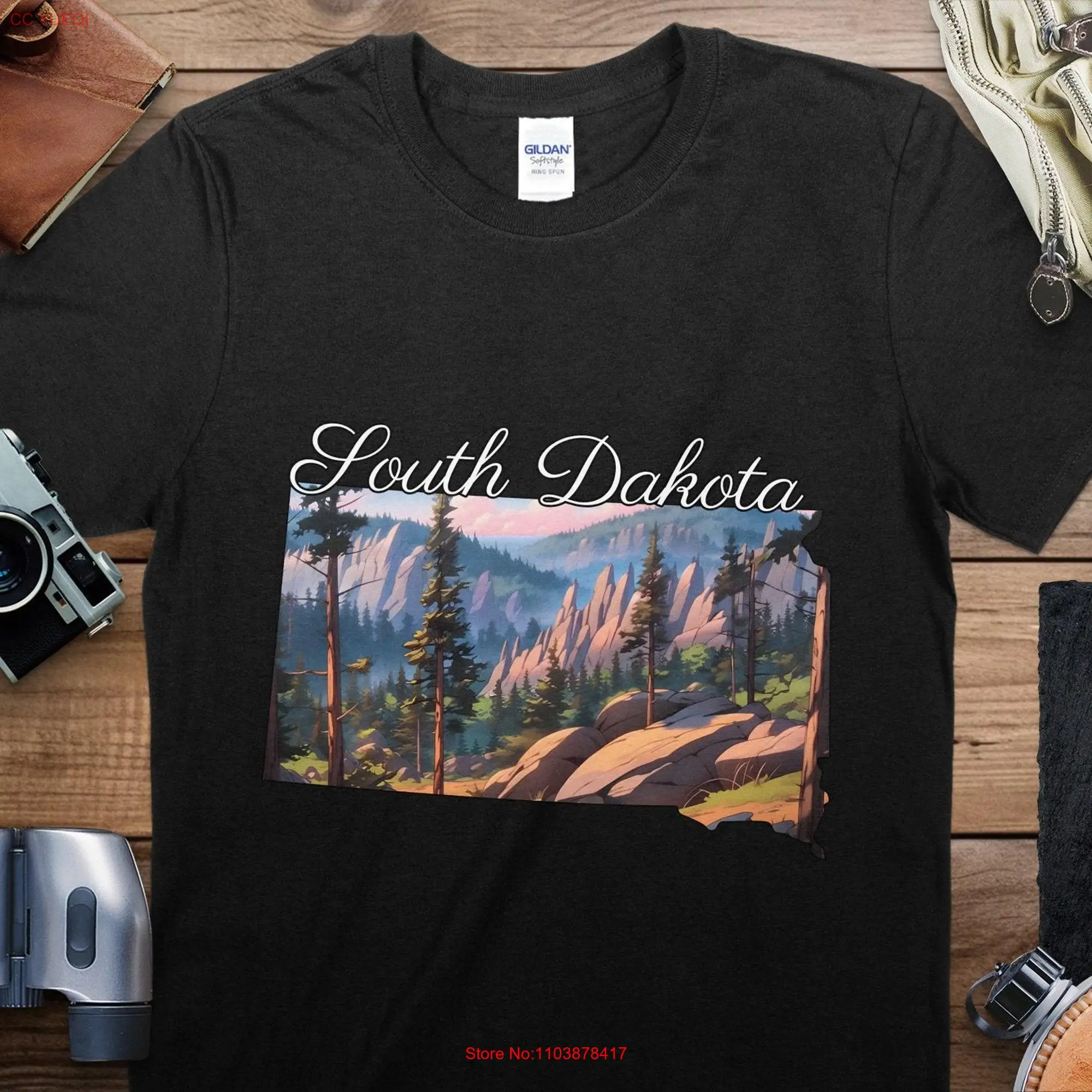 Дорожная футболка Dreamy South Dakota с длинным или коротким рукавом