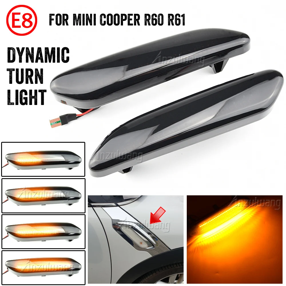 

2PCS Led Dynamic Side Marker Turn Signal Repeater Light Sequential Blinker Light For Mini Cooper R60 Countryman R61 PACEMAN