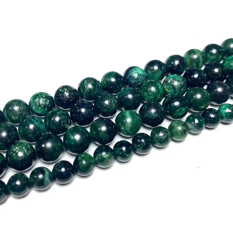 Бусины из натурального зеленого камня для изготовления ювелирных изделий