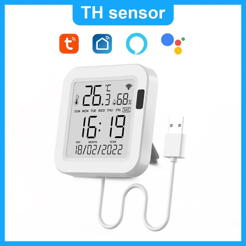 

Time Remote Monitoring Switch With Lcd Screen Display Usb Power Tuya Humidity Sensor Intelligent Linkage Wifi Temperature Sensor