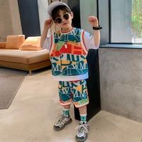 children tracksuits 2022 summer clothes children boys shirtpants 2pcssets toddler outfits kids clothing top 3 12y fashion new