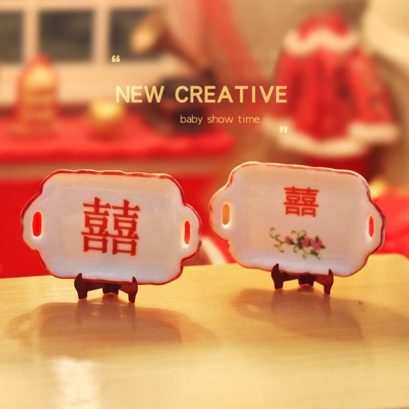 

1 шт., 1:12 миниатюрный бинауральный поднос для кукольного домика, модель посуды, кухонный декор, игрушка, аксессуары для детей