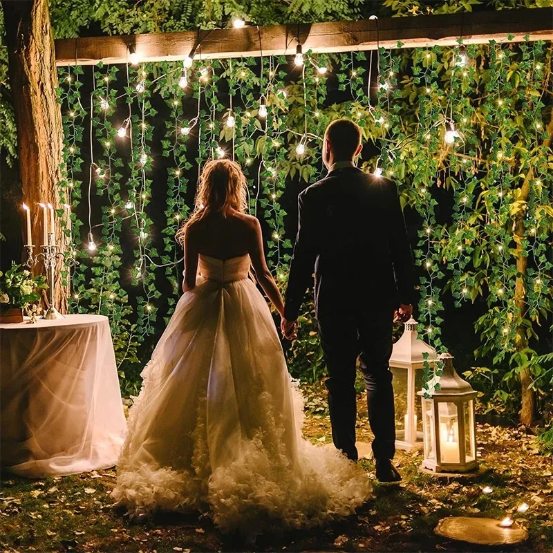 Зеленый плющ 210 см светодиодная лампа искусственный венок с листьями подвесное