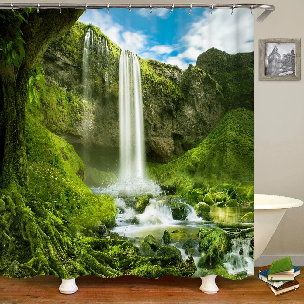 

Занавеска для душа 3D лес Полиэстер