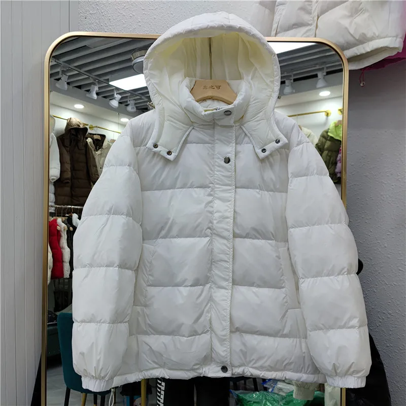 

Пуховик женский утепленный простой с капюшоном, корейское пальто с длинным рукавом, теплая парка, женская одежда 2022, зимние женские пуховики H915