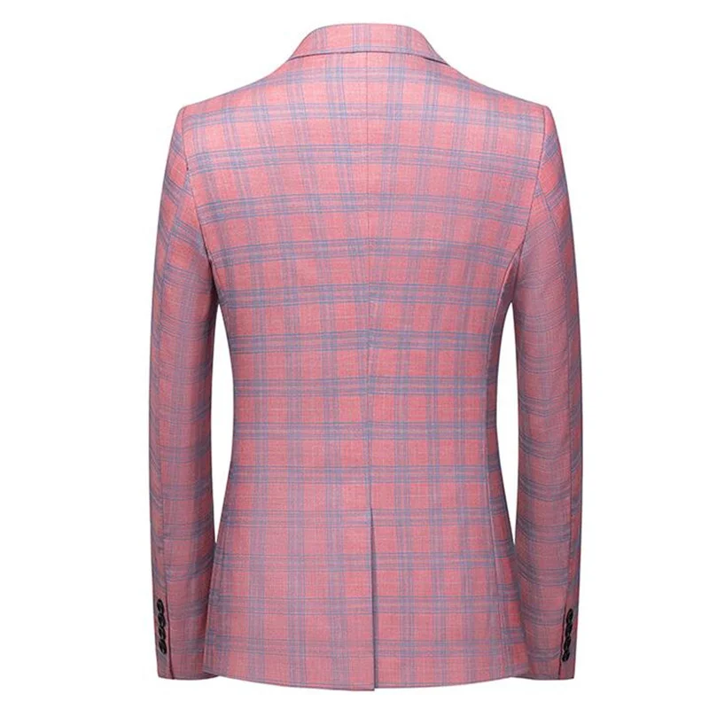 

2023 Men's Spring High Quality Plaid Business Suit/Male Slim Fit Groom To Get Married Dress Blazers/Man Casual Jacket 5XL 6XL