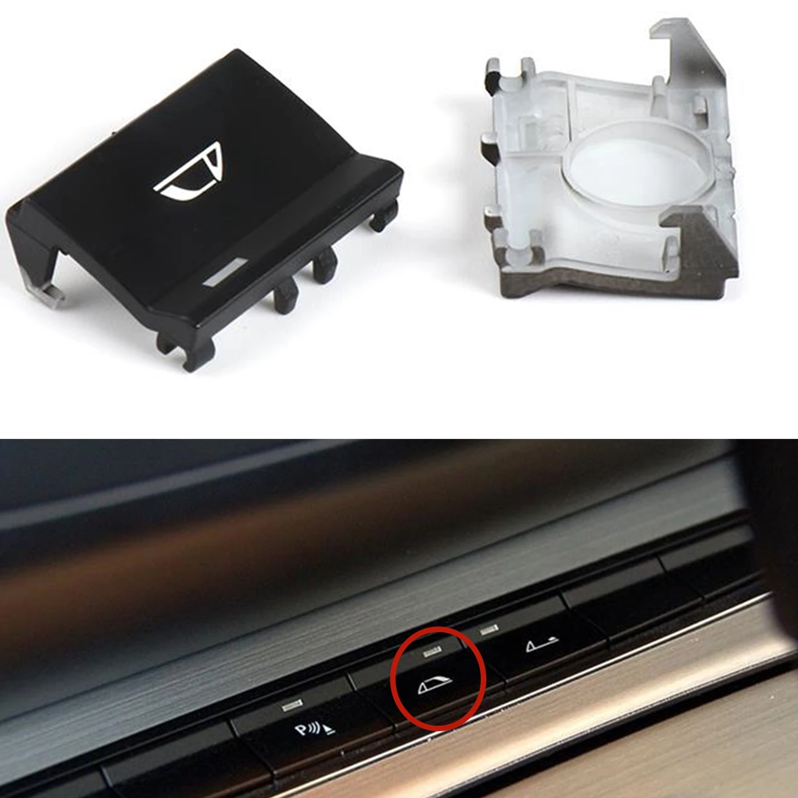 

For BMW Z4 2009-2016 Convertible Lid Car Center Console P Mode Open Close Parking Radar Control Switch Button Cap Key Knob Cover