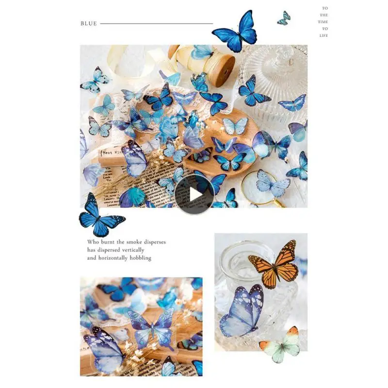 

Материал для блокнота с коллажем наклейки с белыми бабочками прозрачные белые Структурированные узоры для блокнота в винтажном стиле