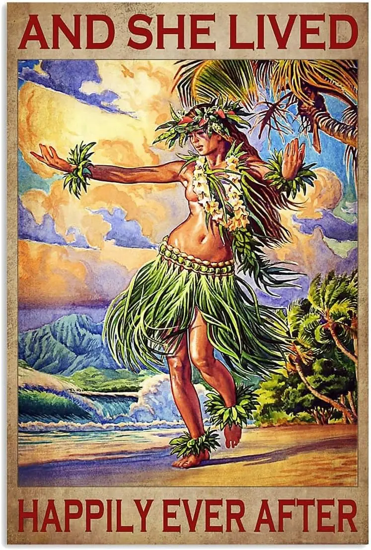 She Lved Hpply Ever fter Hw Grl Retro Metl Sgns Vntge lumnum Tn Sgn для Ktchen Home Coffee Wll Decor 812 nch